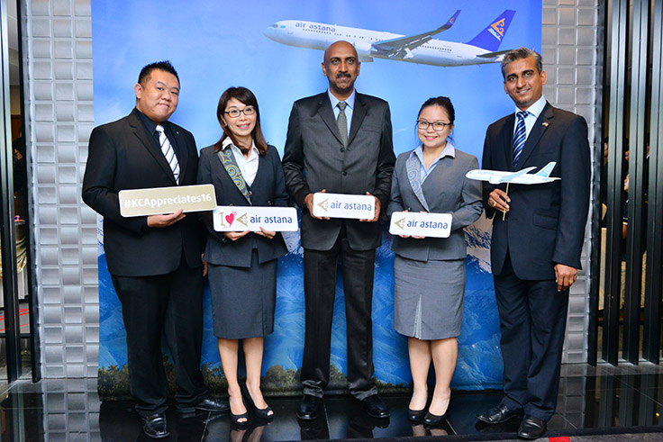 The Air Astana Kuala Lumpur team with Mr Balachandran Chinna Swami
