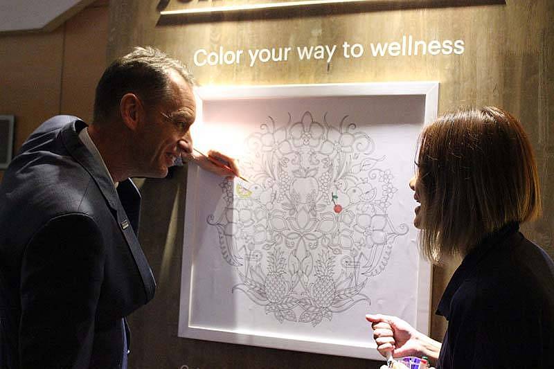 westin-partners-johanna-basford-mr-ko-van-den-hil-and-ms-haze-long-initiated-the-campaign-by-putting-their-first-colors-on-the-big-bespoke-coloring-sheet-2