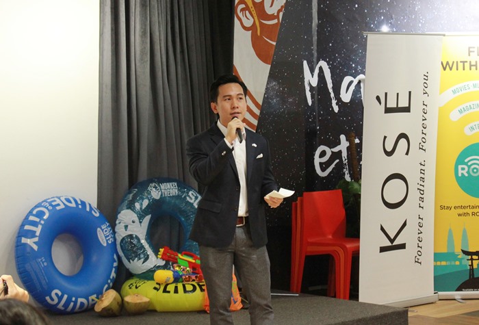 Delon Leong, Chief Executive Officer of Monkey Theory Sdn. Bhd. addressing the audience at the launch of Slide the City Malaysia.
