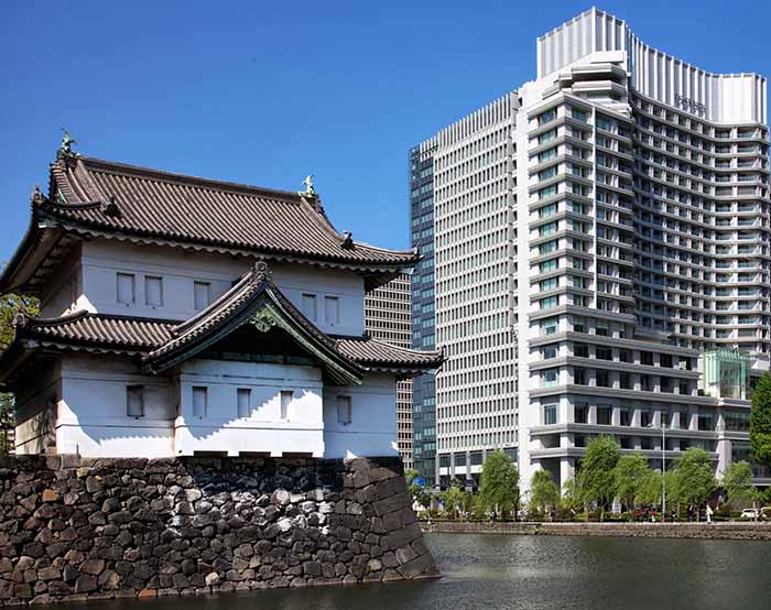 Palace Hotel Tokyo Exterior with Tatsumi Watchtower