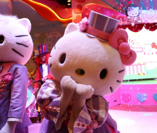 The adorable Hello Kitty awaits visitors at Sanrio Hello Kitty Town