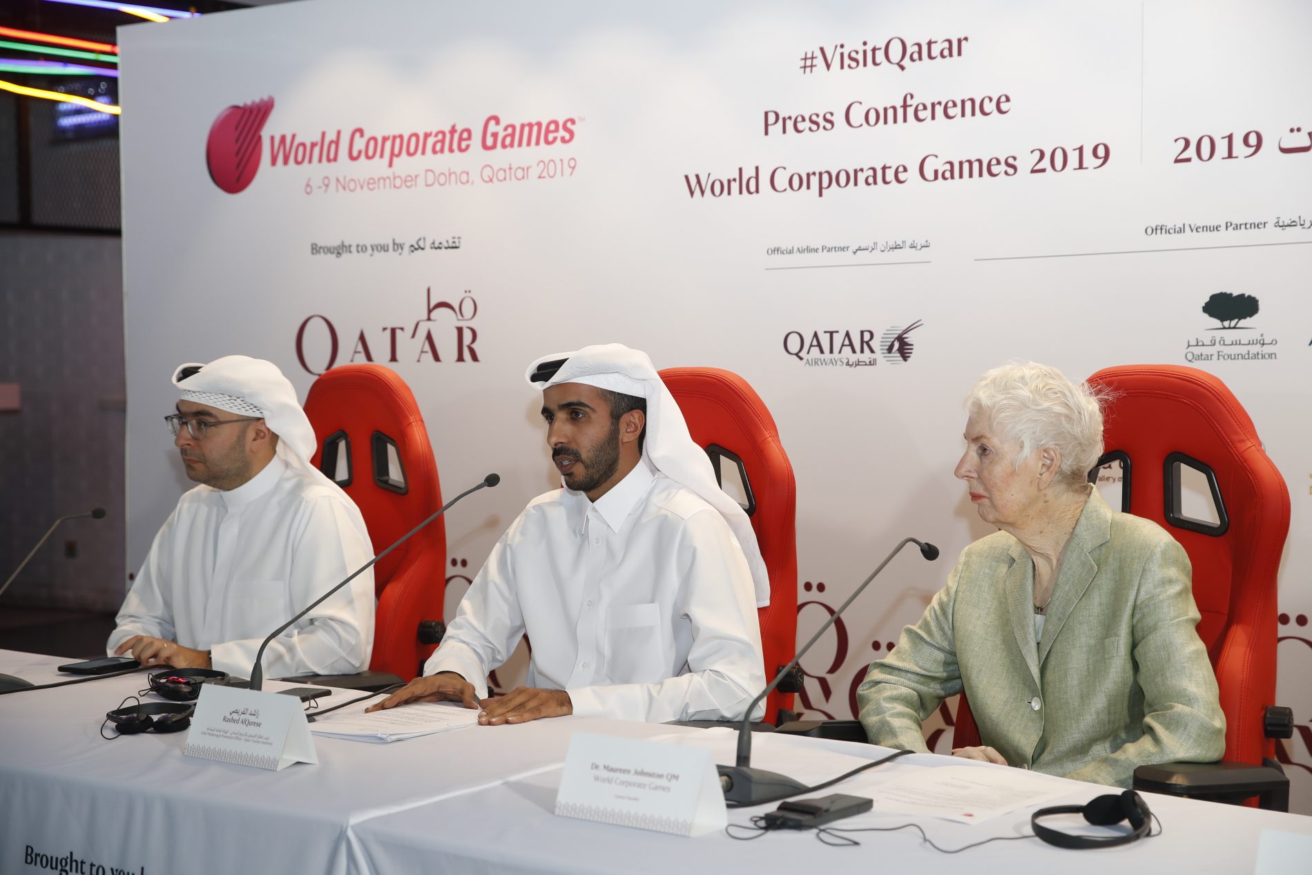 DOHA, QATAR - OCTOBER 30: World Corporate Games press conference on October 30, 2018 in Doha, Qatar.