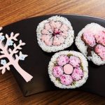 Cherry blossom maki sushi rolls.