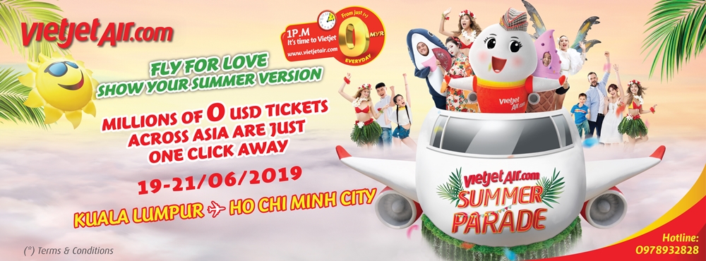 Log on to www.vietjetair.com now and grab yourself tickets to Ho Chi Minh City priced from only MYR0!