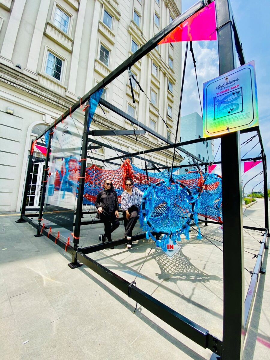 Hafizah Borhan & Charmaine Kamal in front of their first art installation together