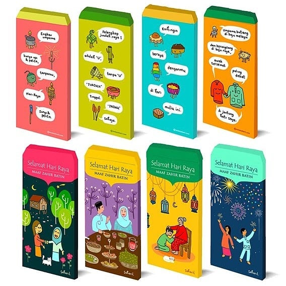 This year's raya pockets by Saharil Conteng are so, Malaysians. (Image © Saharil Conteng)