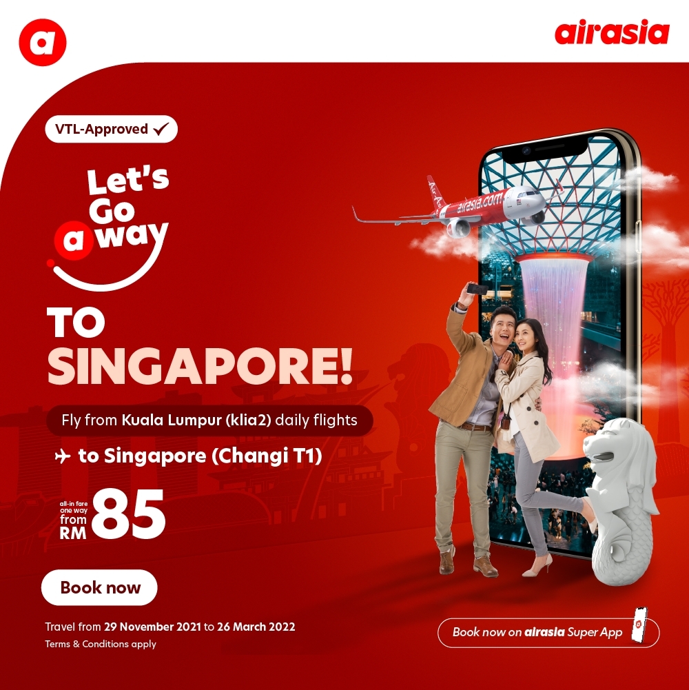 Flight Tickets as Low as MYR85* to Singapore with AirAsia are Up for Grabs