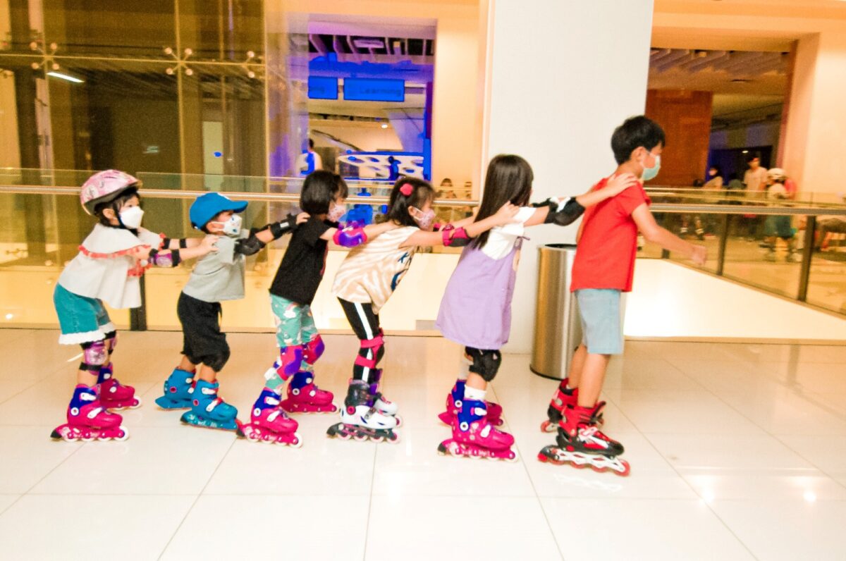 The skate train by the young guests at The Square by Jaya One.