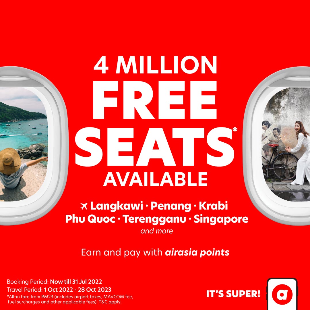 AirAsia Free Seats Promo is Back via the Airasia Super App