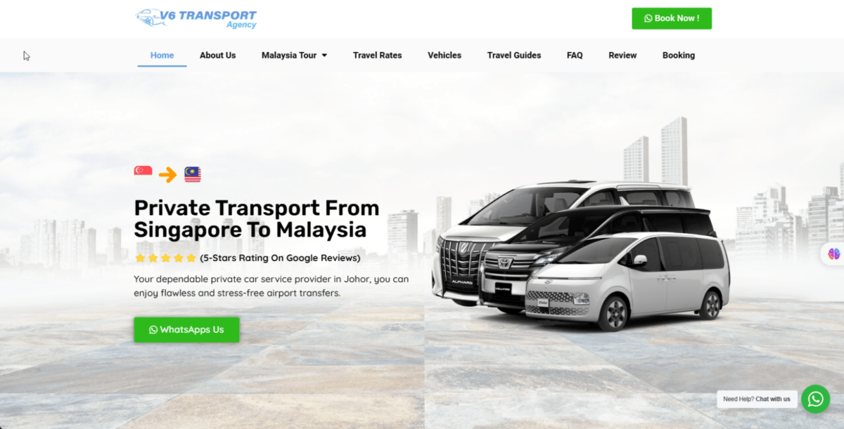 V6 Transport - Premium MPV Singapore to Malaysia Transport