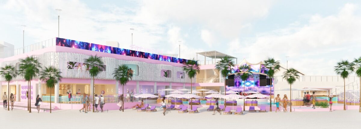 Artist impressions of Tipsy Unicorn Beach Club