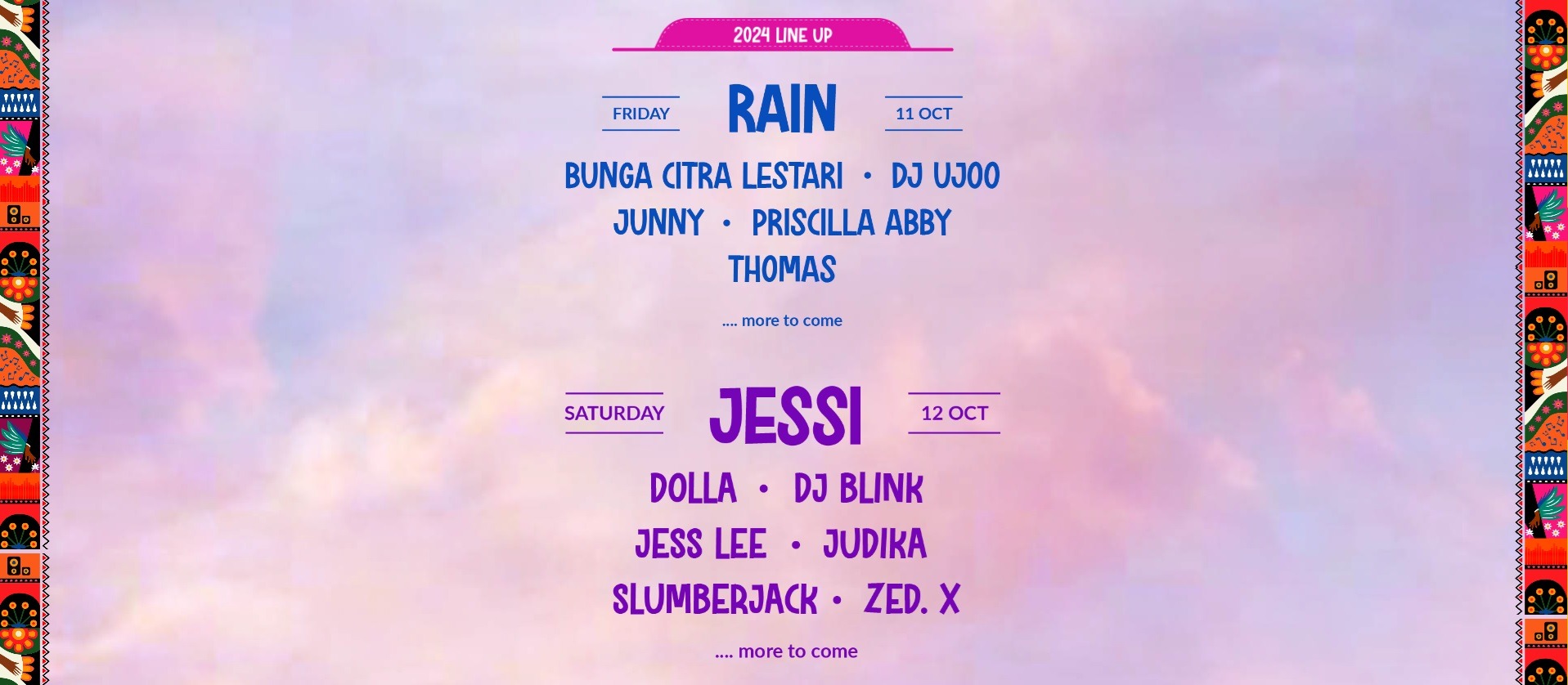 Borneo Sonic Festival Lineup 2024.