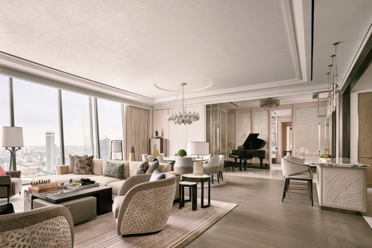 The Living Area in the Paiza Royal Collection Presidential Suite.