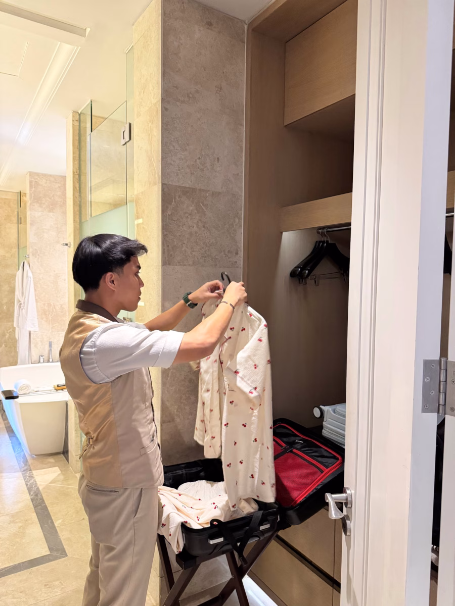 The unpacking service by butler at The St. Regis Langkawi.
