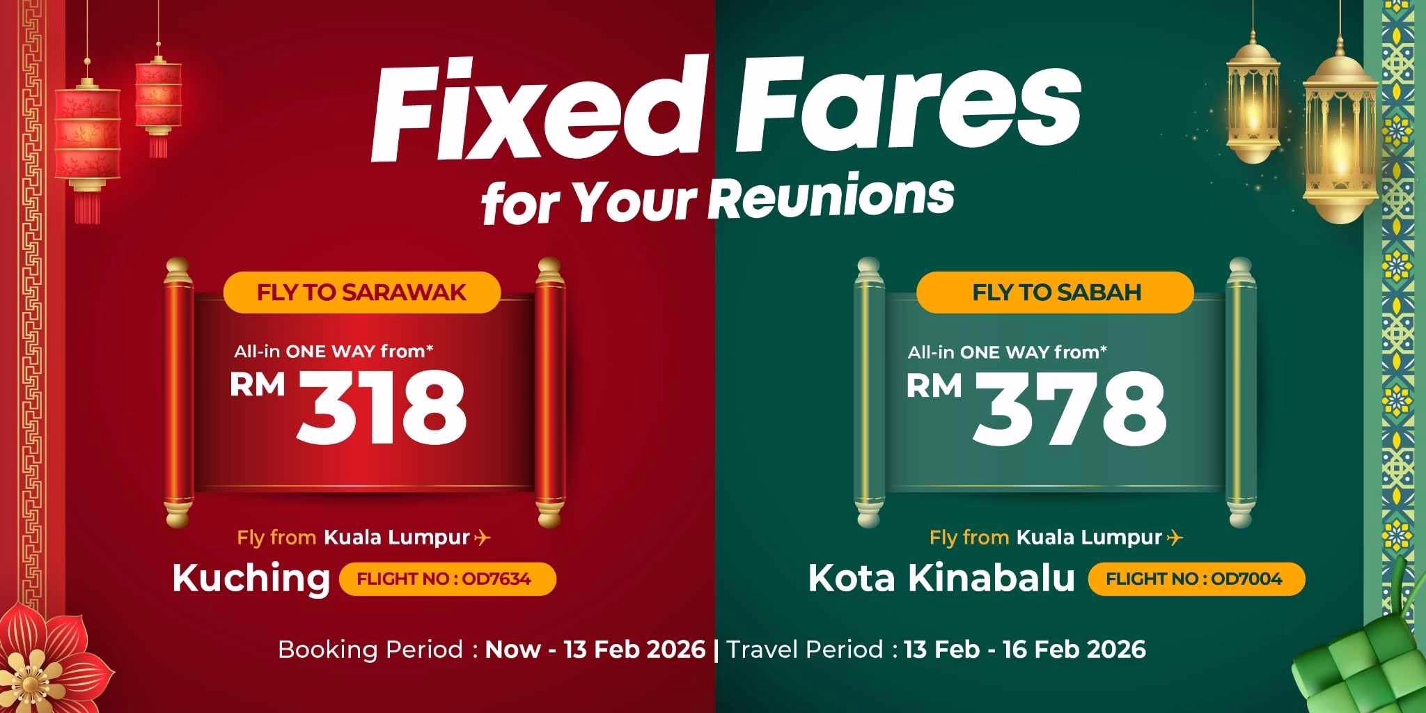 Celebrate Chinese New Year with stress-free travel! Batik Air introduces its ‘Fixed Fares for Your Reunion’ campaign, making festive flights across Malaysia easier and more reliable.
